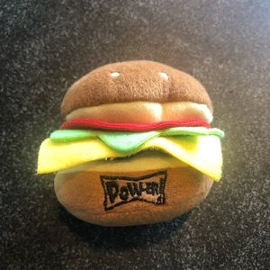 Cheeseburger dog toy